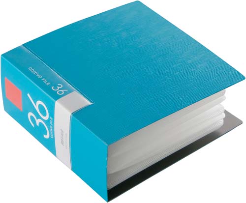 CD/DVD ファイルブック 36枚収納ブルー