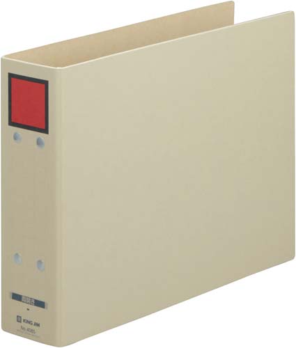 保存ファイルドッチ（両開き）Ａ４横背幅６５ｍｍ赤