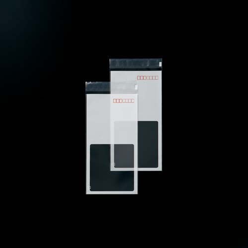 フィルム封筒長3号片面白窓付郵便枠付テープ100枚