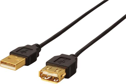 USB2.0ケーブル 延長用2m ブラック