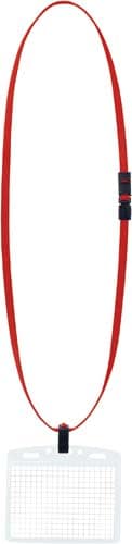 ネックストラップ名札特大<アイドプラス>赤×50個