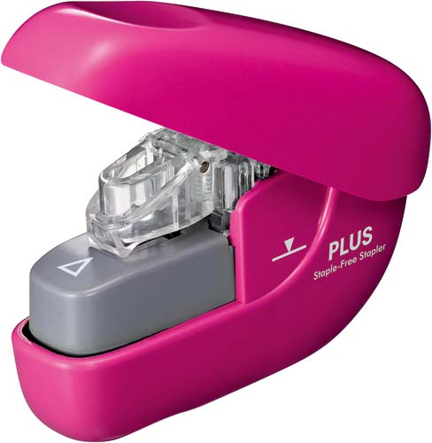 針なしホッチキス ペーパークリンチ6枚とじ桃2個