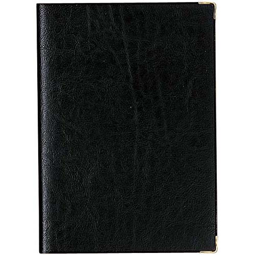 カバー付ノート A5 7mm幅横罫80枚 黒