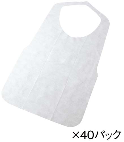 不織布エプロン 白 30枚入×40