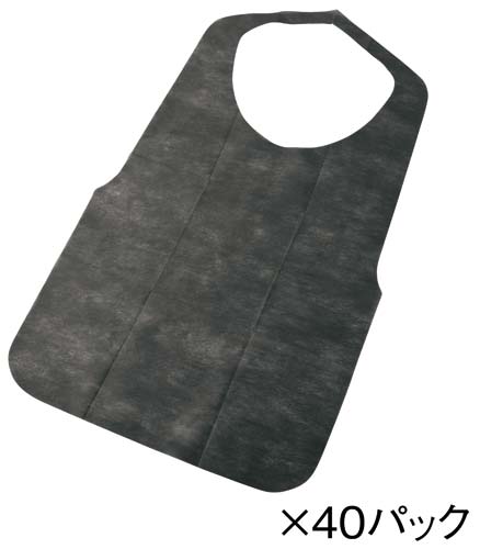 不織布エプロン 黒 30枚入×40