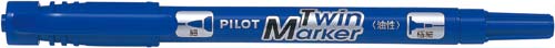 油性マーカー ツインマーカー 細・極細 青10本
