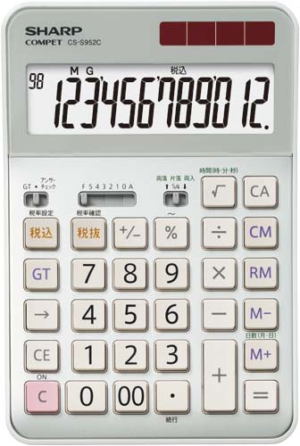 電卓 抗菌実務セミデスク CS−S952CX 3台