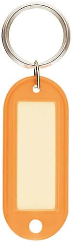 キーホルダー型名札両面大PP製42×17橙×50