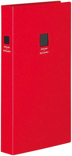 ポシェットアルバム黒台紙A4スリムL判300枚赤