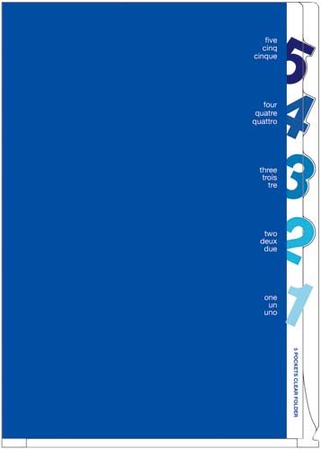 5ポケットクリアホルダーA4ダ ブルー 10冊