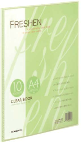クリヤーBフレッシェン固定式A4縦10P黄緑10冊