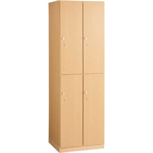 レノ木製ロッカー2列 4人用(2段) ナチュラル