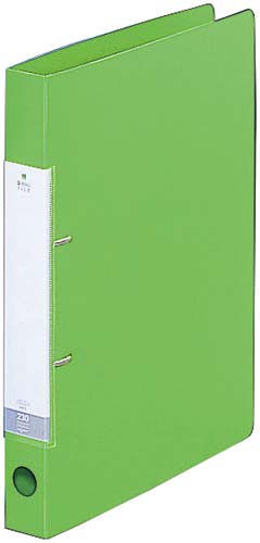 Dリング2穴ファイル 黄緑A4縦背幅34mm10冊