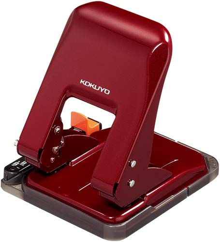 2穴パンチ ラクアケ 37枚穿孔 レッド 3個