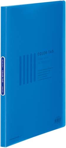 クリヤーブックカラータグ A4縦20P 青10冊