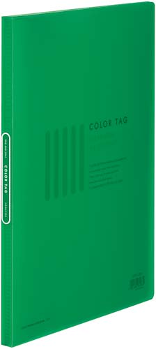クリヤーブックカラータグ A4縦20P 緑20冊