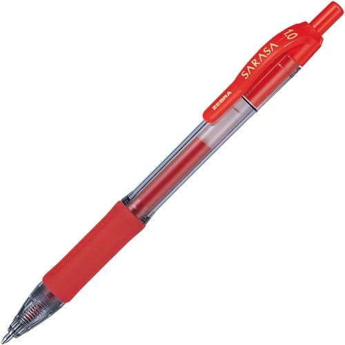 サラサ1.0mm 赤10本