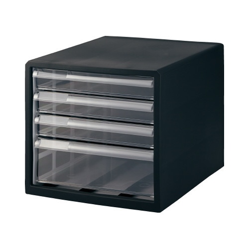 レターケース 浅型3段深型1段 ブラック