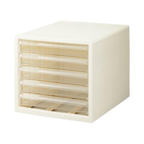 レターケース 浅型5段 ホワイト