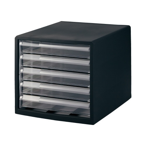 レターケース 浅型5段 ブラック