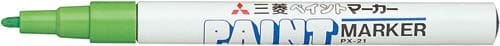 油性マーカー ペイントマーカー 細字 黄緑10本