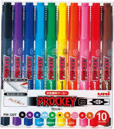 水性マーカー プロッキー 細・極細 10色セット