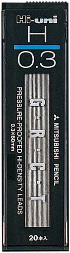 シャープ芯ハイユニ0.3mm H 20本入×10