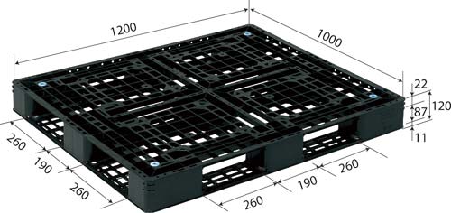 パレット 片面4方差し 1000×1200