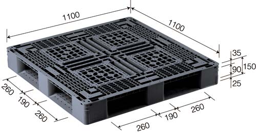 パレット 片面4方差し 1100×1100