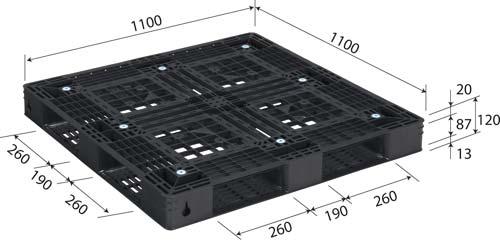 パレット 片面4方差し 1100×1100