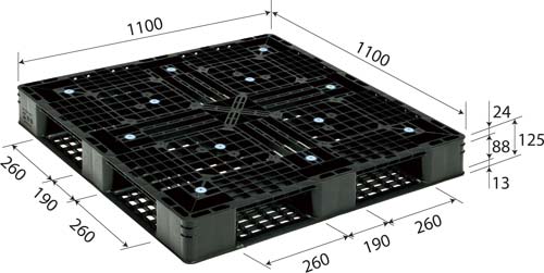 パレット 片面4方差し 1100×1100