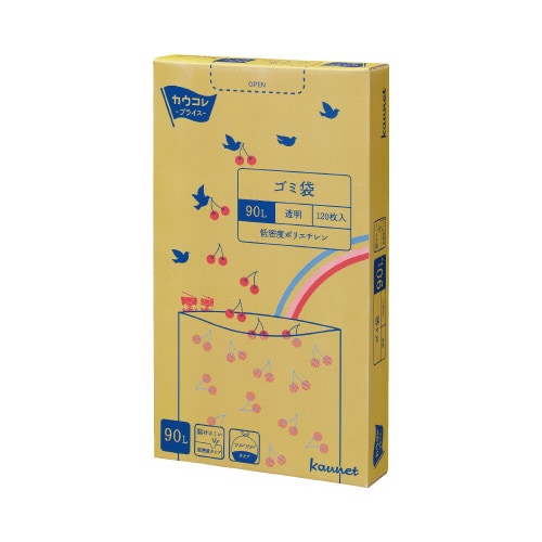 低密度薄口ゴミ袋箱タイプ 90L透明 120枚
