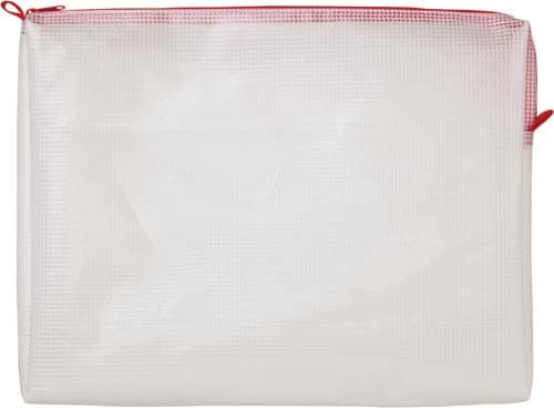 メッシュケースマチ付A4 245×326mm赤3枚