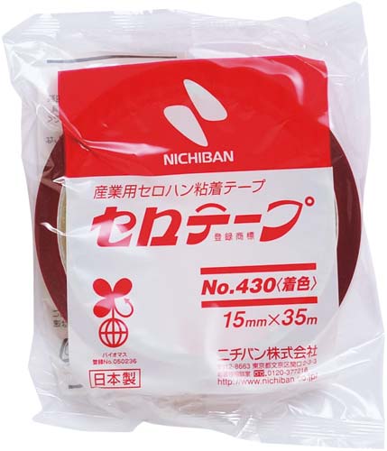 着色セロテープ 赤 15mm×35m 10巻