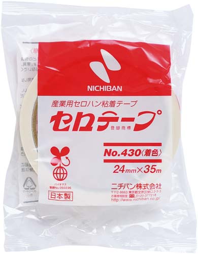着色セロテープ 白 24mm×35m5巻入