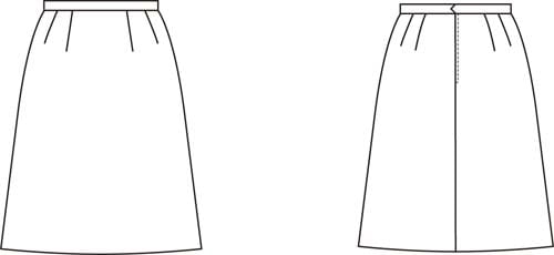 Aラインスカート 15470 ブラック 7号