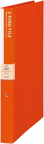 2リングファイル背幅30mmトマトレッド×5