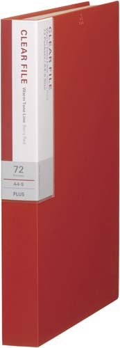 クリアーファイルA4縦ベリーレッド72P