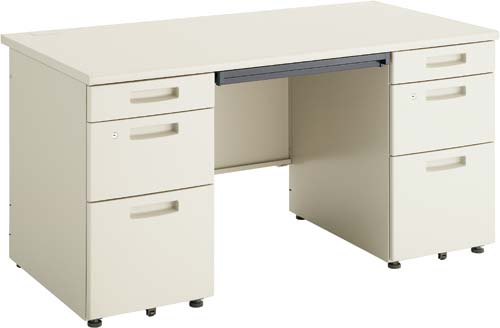 ピクサ2D700両袖机W1400 ナチュラルグレー