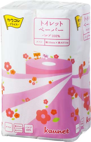 カウネット トイレットペーパー パルプ１００ ダブル カウネット