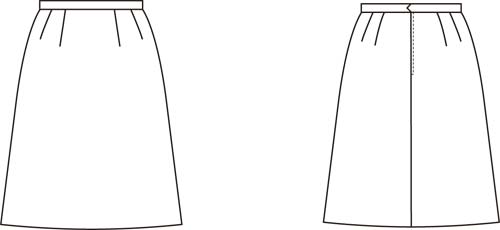 Aラインスカート 15470 ブラック 9号