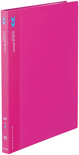 クリヤーブックK2 固定式A4縦20Pピンク 5冊