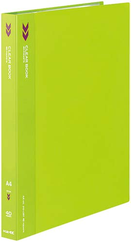 クリヤーブックK2 固定式A4縦40P黄緑 5冊