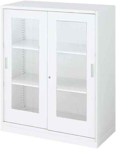 インベント収納下置H1110引違2枚アクリルWH