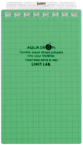 ツイストノート メモサイズ8穴 黄緑10冊