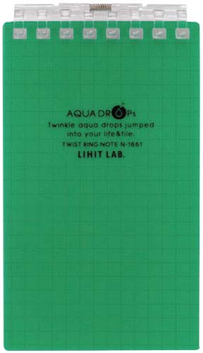 ツイストノート メモサイズ8穴 緑 10冊