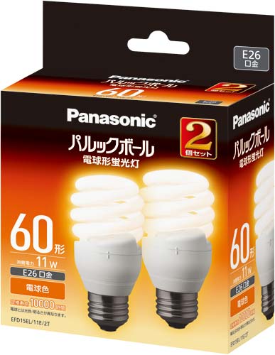 パナソニック 電球型蛍光灯 ｅ２６ パルックボール ｄ形 ６０ｗ カウネット