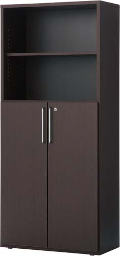 リピアノ木製収納 5段 下3段両開き Dブラウン