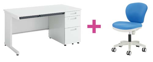 セット品 ピクサ2片袖1400WH+MBチェアBL