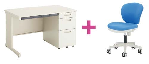 セット品 ピクサ2片袖1200GY+MBチェアBL